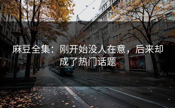 麻豆全集:刚开始没人在意,后来却成了热门话题