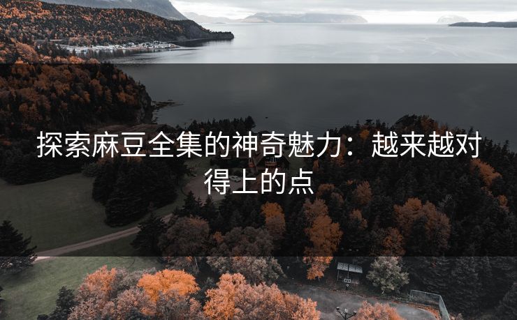 探索麻豆全集的神奇魅力:越来越对得上的点
