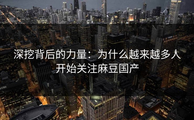 深挖背后的力量:为什么越来越多人开始关注麻豆国产 深挖背后的力量:为什么越来越多人开始关注麻豆国产