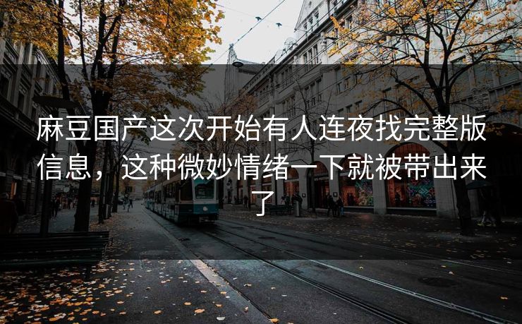 麻豆国产这次开始有人连夜找完整版信息,这种微妙情绪一下就被带出来了